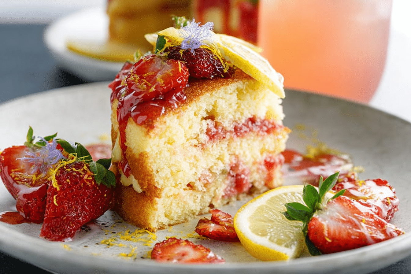 Strawberry Lemonade Buttermilk Cake
