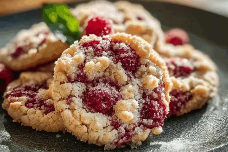Buttery Raspberry Crumble Cookies