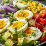 Boiled Egg & Avocado Veggie Salad Bowl