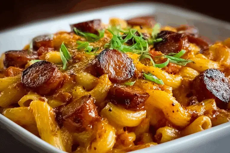Loaded Chili Cheese Dog Pasta Bake