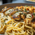 Creamy Cajun Chicken Linguine with Garlic Mozzarella Sauce