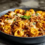 Cheesy Velveeta Tortellini with Italian Beef Marinara