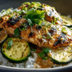 Lemongrass Chicken with Rice and Zucchini