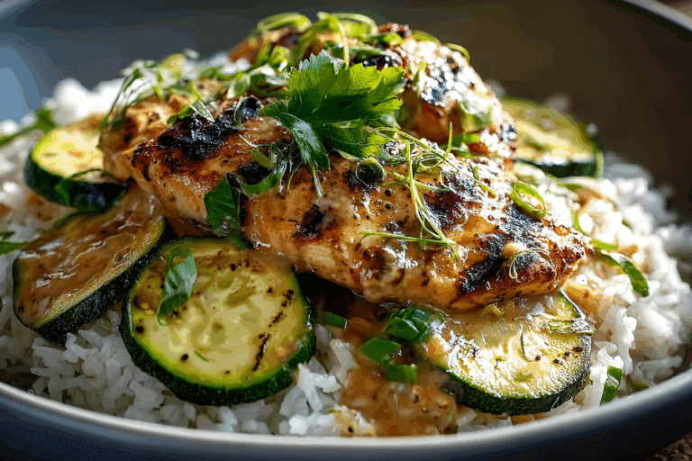 Lemongrass Chicken with Rice and Zucchini