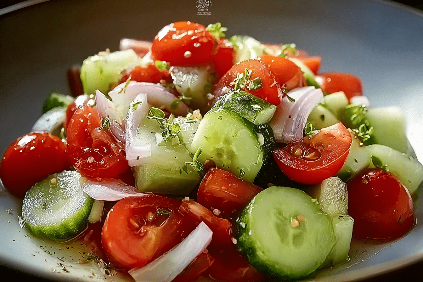 Marinated Cucumber, Tomato & Onion Salad