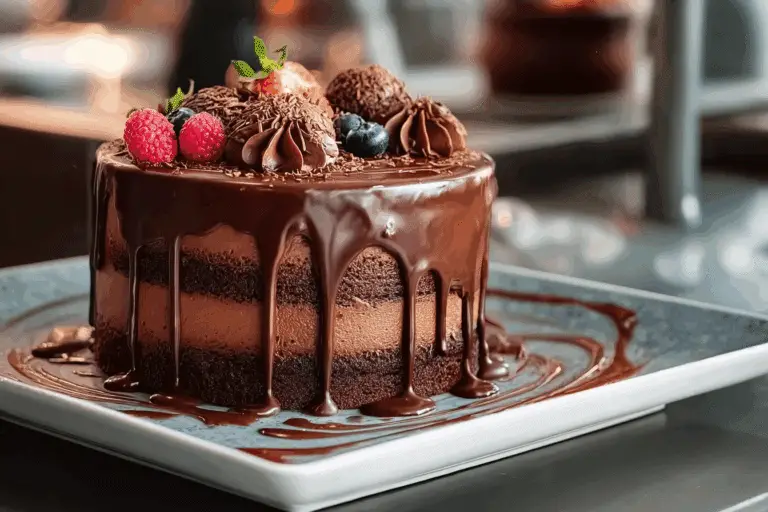 Triple Chocolate Drip Cake with Truffles & Ganache Drip