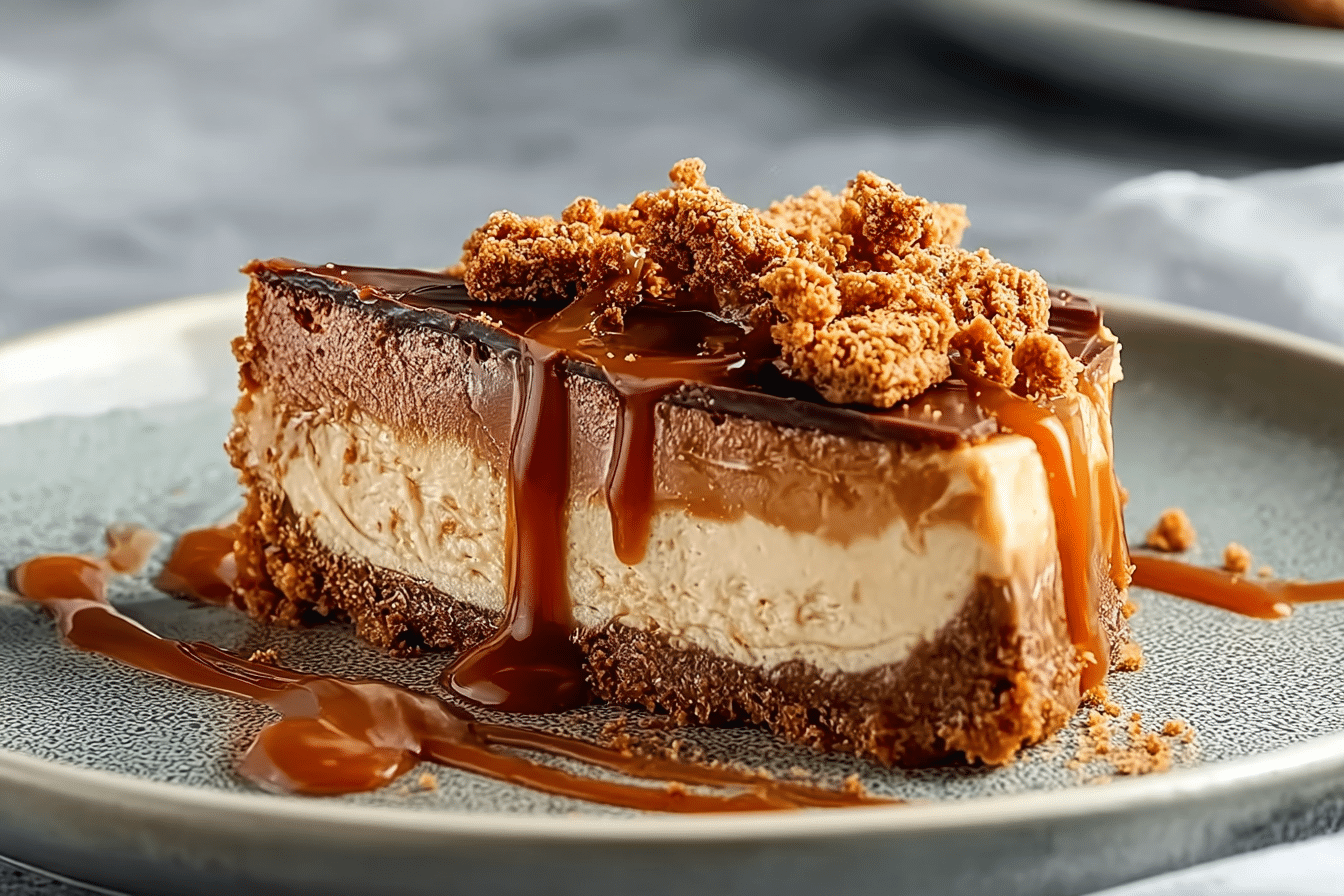 Biscoff Caramel Cookie Butter Cheesecake