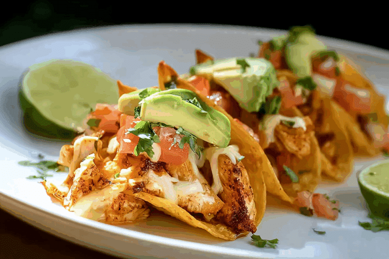 Honey Lime Chicken & Avocado Nacho Wonton Tacos
