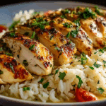 Chicken Scampi with Creamy Garlic Parmesan Rice