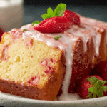 Strawberry Pound Cake with Whipped Cream Frosting & Glaze