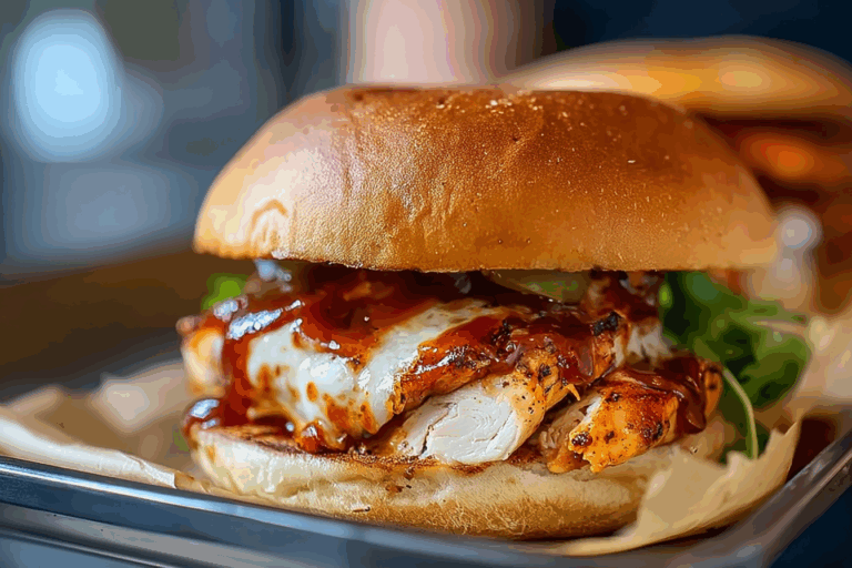 Grilled Mozzarella BBQ Chicken Sandwiches