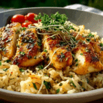 Chicken Scampi with Garlic Parmesan Rice