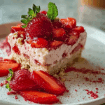 Tropical No-Bake Strawberry Split Cake
