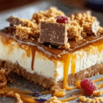 Butterfinger Caramel Cheesecake Bars