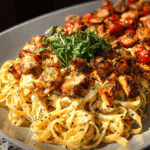 Creamy Cajun Chicken Linguine with Garlic Mozzarella Sauce
