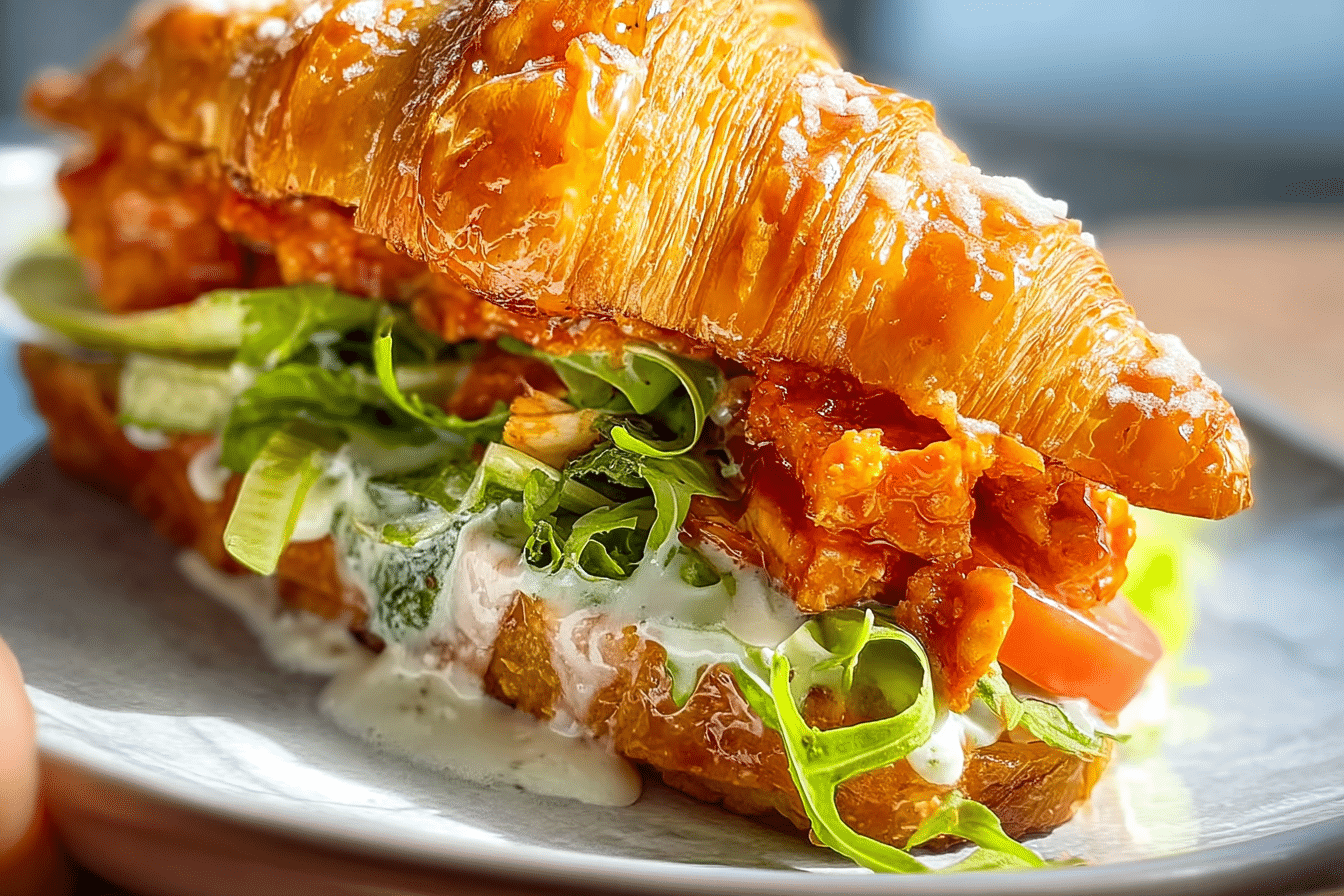 Crispy Buffalo Chicken Croissant Sandwich