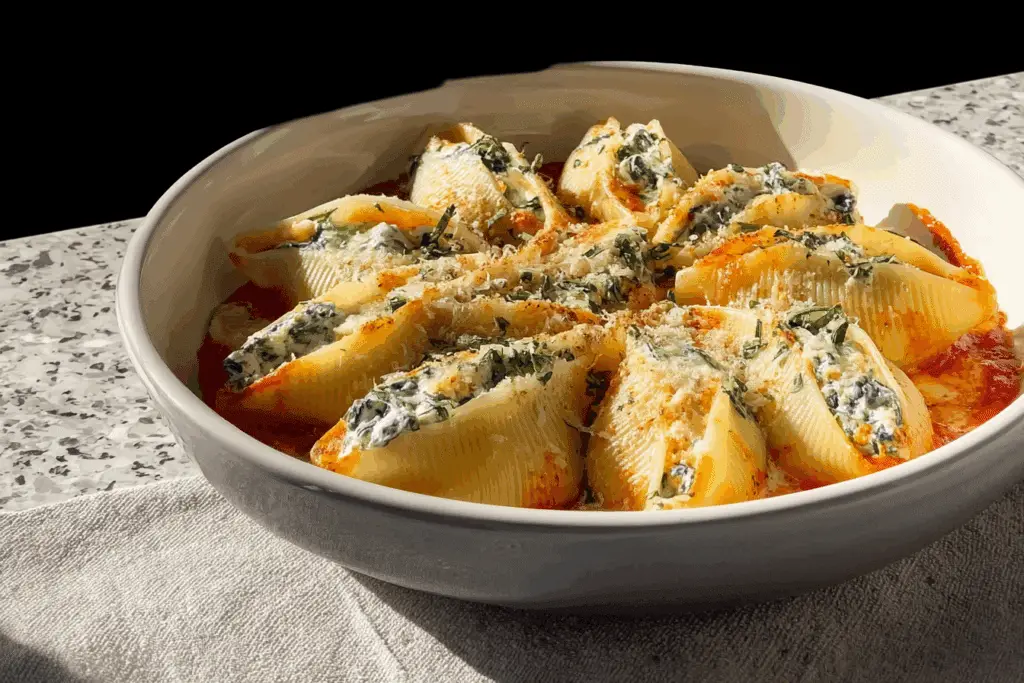 Spinach and Ricotta Stuffed Shells