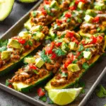 Simple Taco Stuffed Zucchini Boats