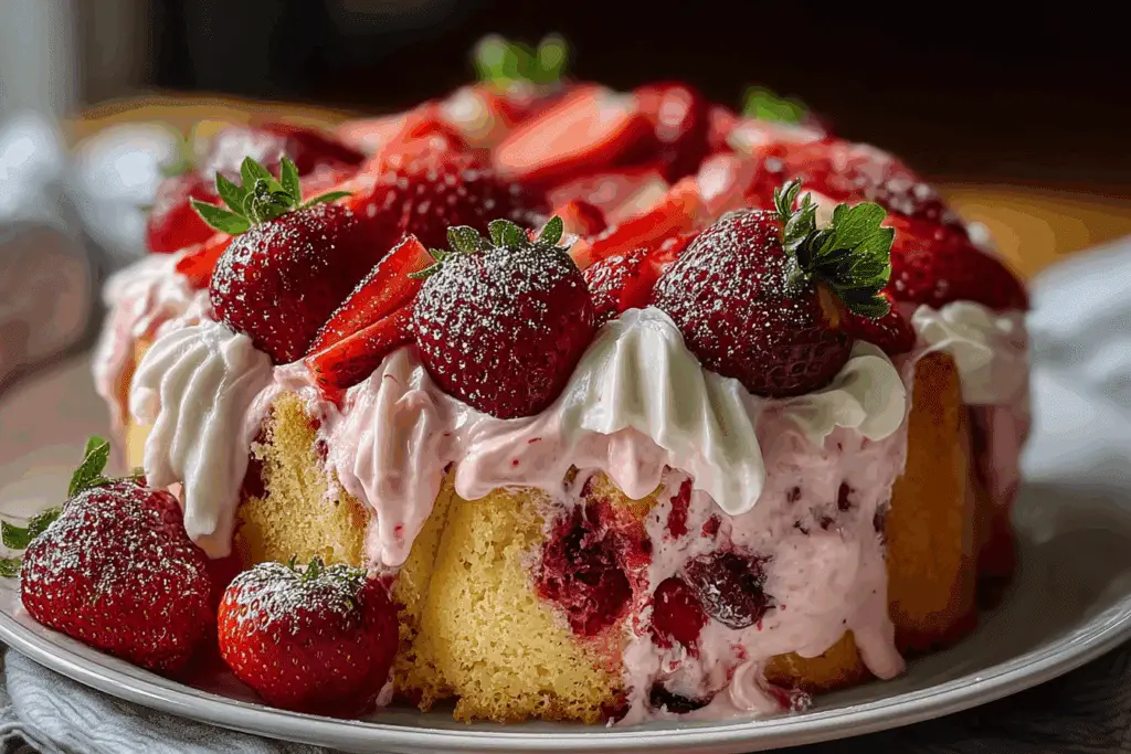 Homemade Strawberry Italian Cream Pound Cake