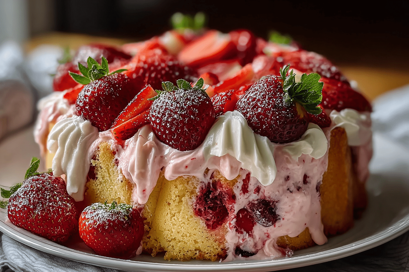 Homemade Strawberry Italian Cream Pound Cake