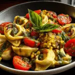 Grilled Corn & Tomato Tortellini Salad with Basil Vinaigrette