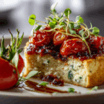 Savory Cheesecake with Roasted Tomato Jam & Parmesan Crust