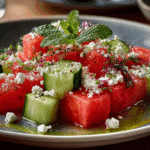 Watermelon, Cucumber & Mint Salad with Feta