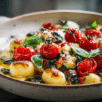 One-Pan Gnocchi with Cherry Tomatoes, Spinach & Mozzarella