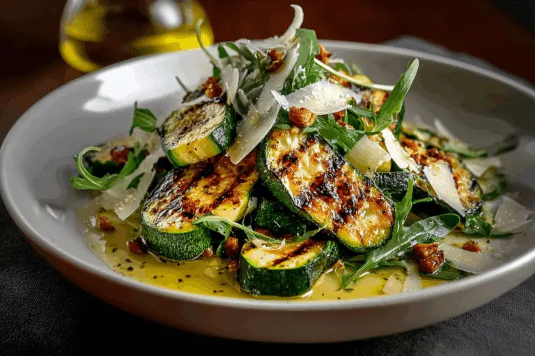 Grilled Zucchini Salad with Lemon Vinaigrette & Parmesan Shavings