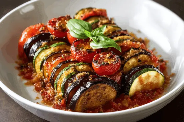 Baked Ratatouille with Tomatoes, Zucchini, and Eggplant