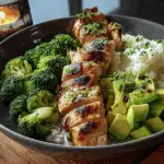 Ultimate Grilled Chicken Power Bowl with Rice, Mash, Broccoli & Avocado