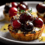 Roasted Grape & Thyme Tartlets with Goat Cheese Custard