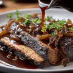 Slow Cooker Brisket with Balsamic Onion Gravy