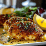 Crispy Lemon Parmesan Chicken with Butter Sauce