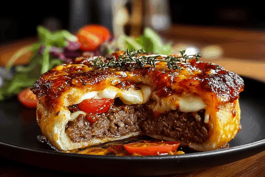 CHEESY PIZZA BURGER PIE