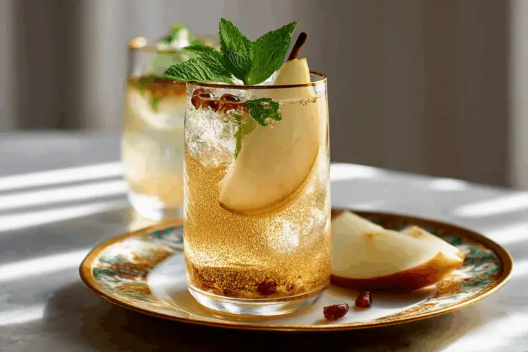 Spiced Pear & Ginger Sparkling Mocktail