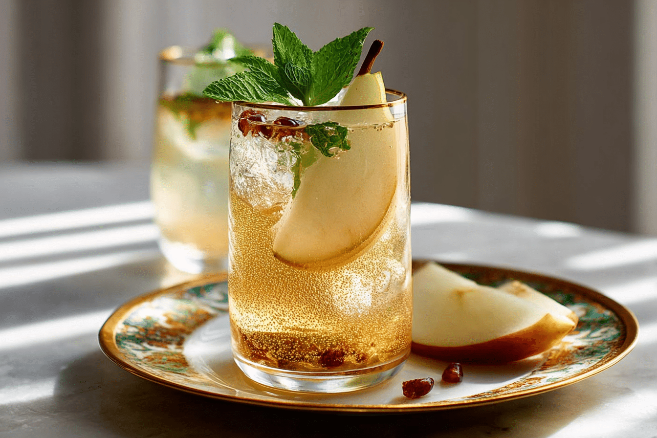 Spiced Pear & Ginger Sparkling Mocktail