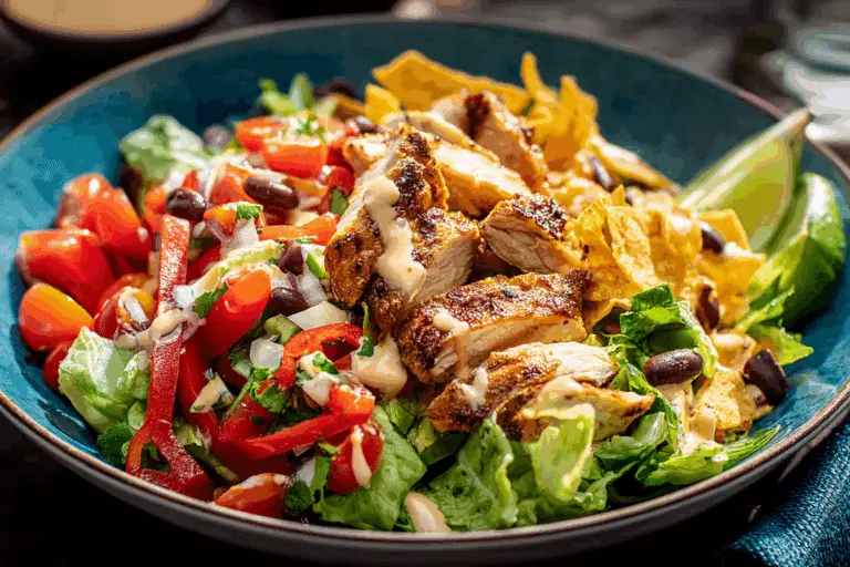 Chicken Fajita Salad with Honey Chipotle Dressing