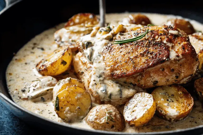 Dutch Oven Creamy Ranch Chicken and Potatoes
