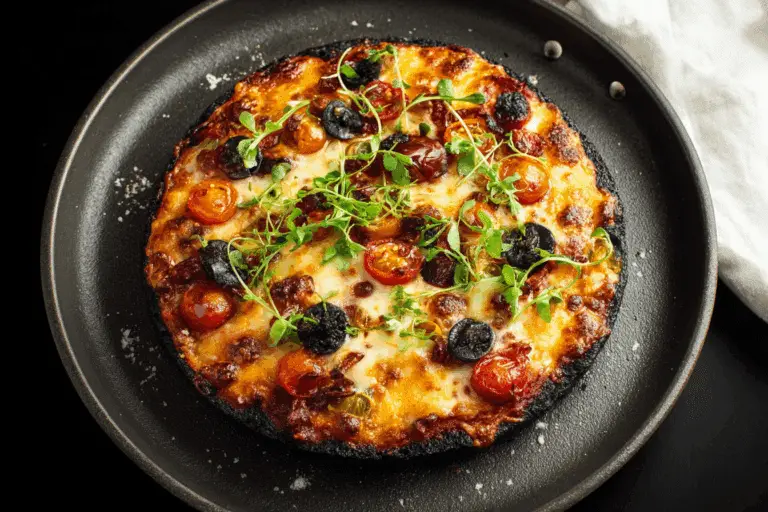 Halloween Pizza with Black Crust