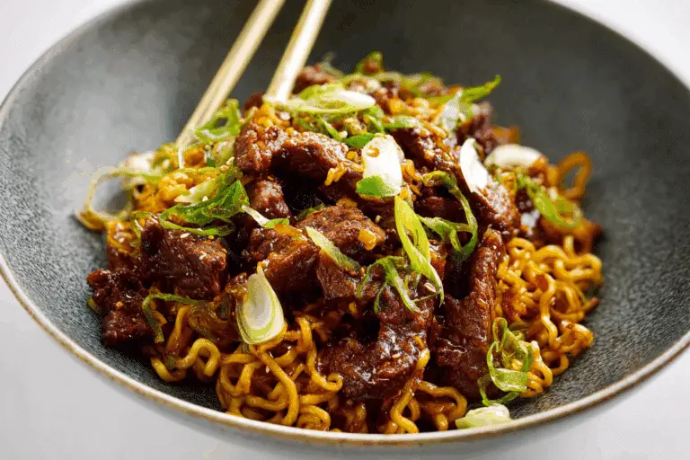 Honey Soy Crispy Beef and Noodles