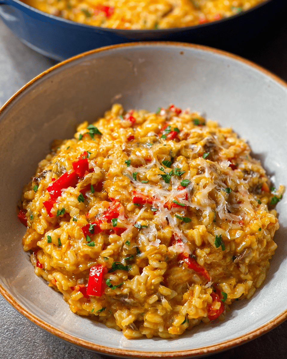 Easy Red Pepper Risotto - cookandairies