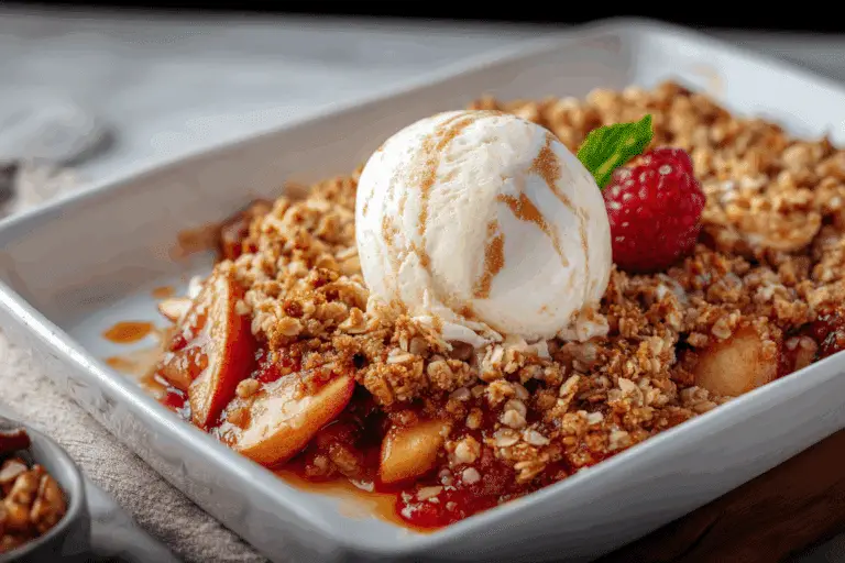 Apple Crisp with Vanilla Ice Cream