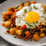 Mexican Potato Hash with Chorizo and Eggs