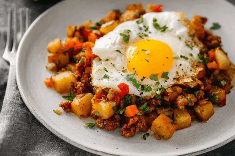 Mexican Potato Hash with Chorizo and Eggs
