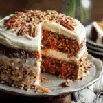Carrot Cake with Mascarpone Cream and Pecans