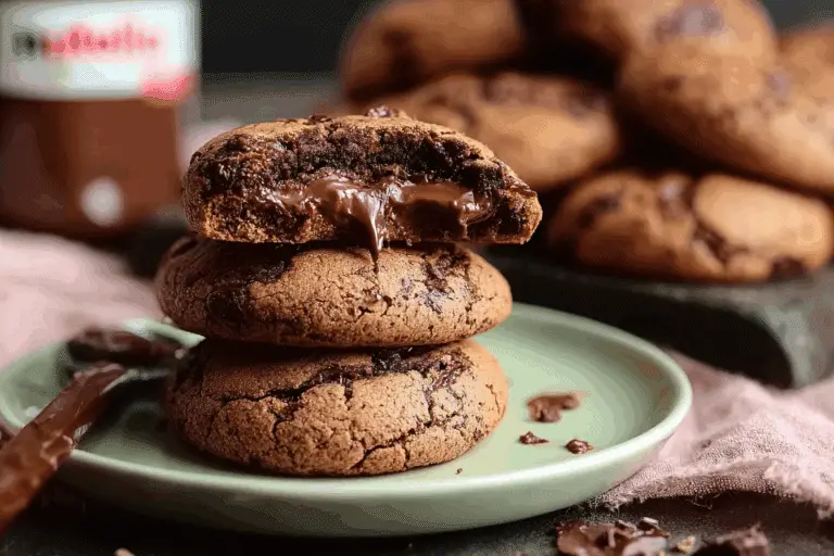Nutella Stuffed Chocolate Cake Cookies