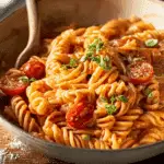Creamy Tomato Pasta with Salad