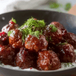 Cranberry Meatballs & Creamy Sour Cream & Herb Dip