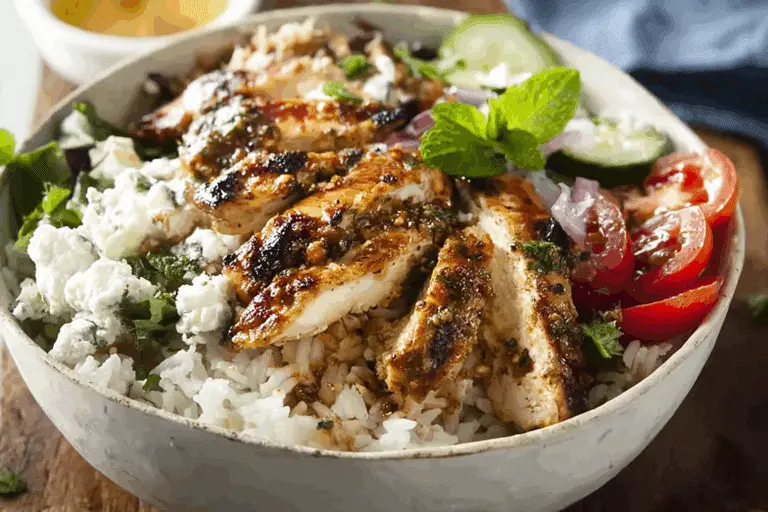 Mediterranean Chicken Rice Bowl